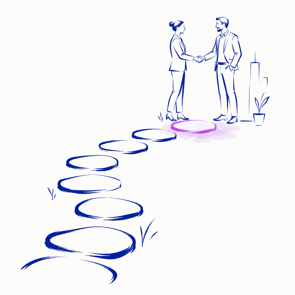 Ink illustration: The $300,000 Contract: Nine Months of Content, One Prospect Who Was Watching